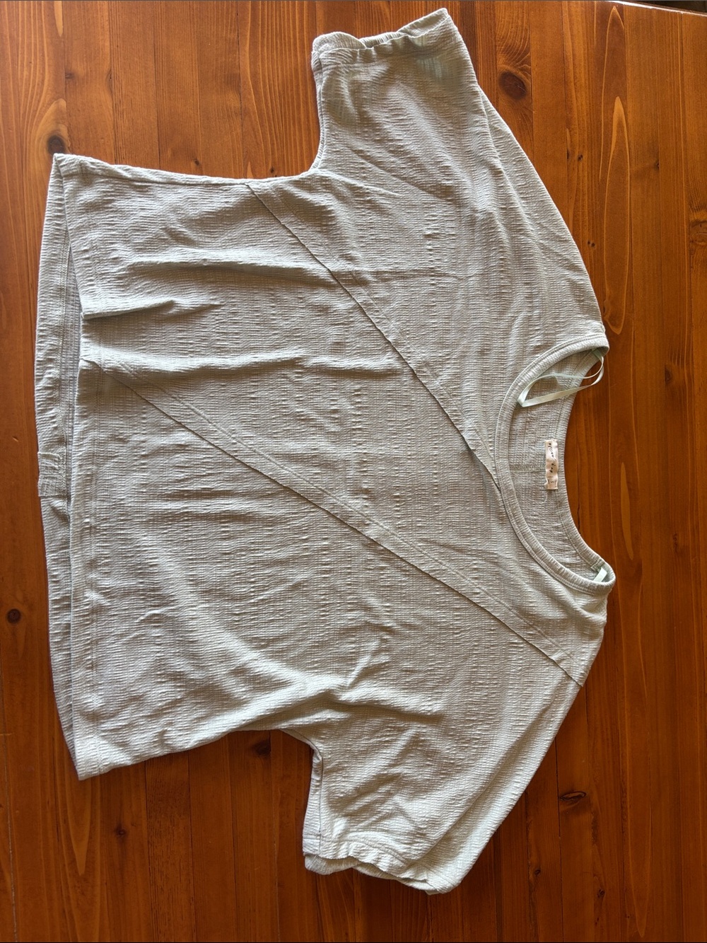 Light Sage Short Sleeve Textured Top in excellent condition.